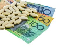 Pills on Australian notes.