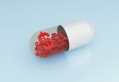 Pill containing dollar symbols.