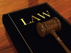 A book of law and a gavel.